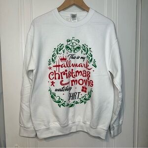 Hallmark White Holiday Movie Sweatshirt